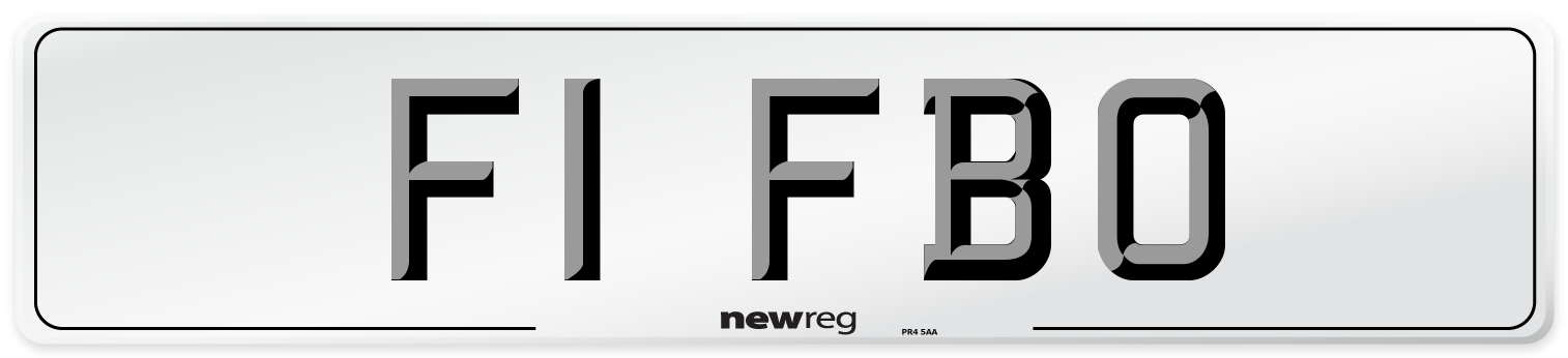 F1 FBO Number Plate from New Reg